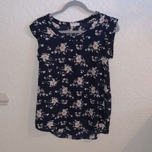 Pleione blue floral blouse size XS